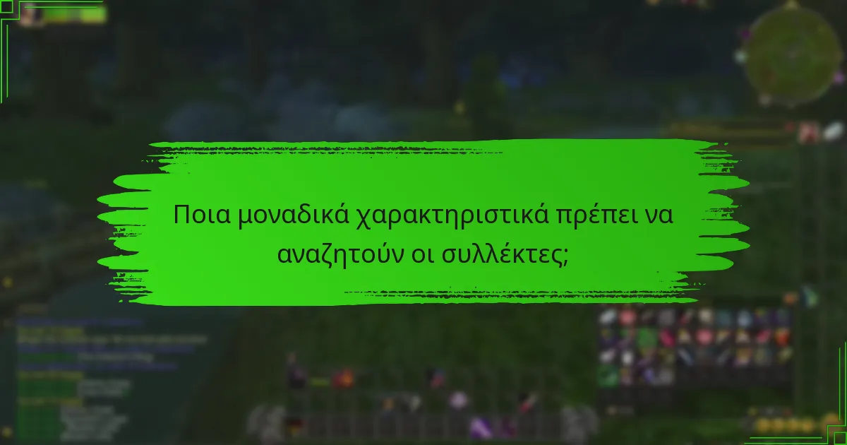 Ποια μοναδικά χαρακτηριστικά πρέπει να αναζητούν οι συλλέκτες;